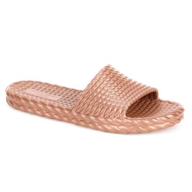 Imagem de Chinelo Slide Brizza Arezzo EVA Marrocos Âmbar Metal - Feminino-Feminino