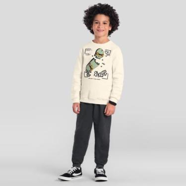 Imagem de Conjunto infantil menino em moletom de skate Brandili, Natural, 8