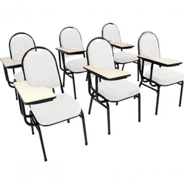 Imagem de Kit Com 6 Cadeiras Para Auditórios Linha Hotel Branco