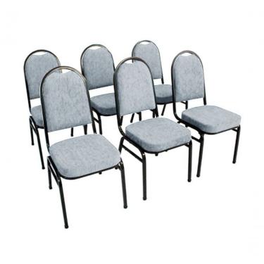 Imagem de Kit Com 6 Cadeiras Para Auditórios Linha Hotel Cinza