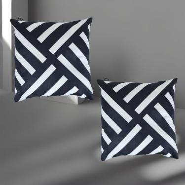 Imagem de Kit 2 Capas de Almofada Noir e Blanc 43x43cm Estampadas - Mkt Multi, M
