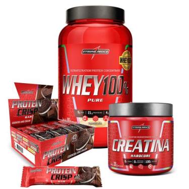 Imagem de Kit Whey 100% Baunilha + Crisps Bar + Creatina 300g - Integralmedica, 