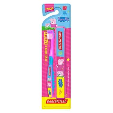 Imagem de Escova Dental Infantil Dentalclean Peppa Pig com Estojo Protetor
