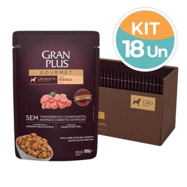 Imagem de Racao Umida GranPlus Frango Caes Adultos 18 Un 100g - Brf