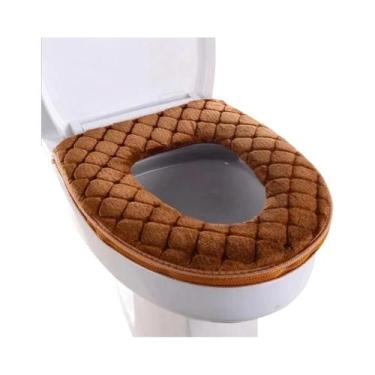 Imagem de Almofada De Assento Sanitário De Pelúcia Longa Lavável Grossa Para Out