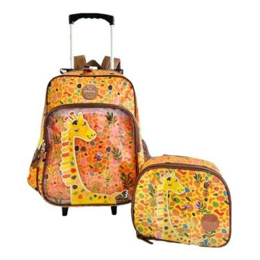 Imagem de Mochila Infantil Escolar Girafa Rodinhas G Lancheira Up4you
