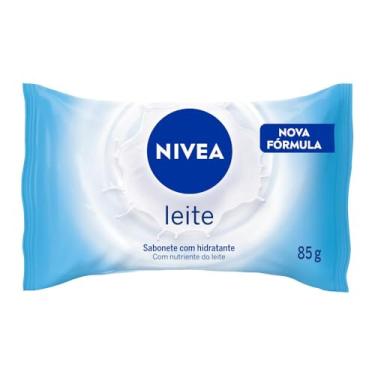 Imagem de NIVEA Sabonete em Barra Leite 85g, Limpeza Suave, Banho, Pele Macia e Hidratada, Nutrientes do Leite, Uso Diário, Todas as Peles