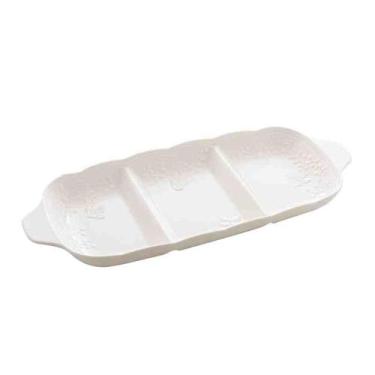 Imagem de Petisqueira Porcelana New Bone 3 Divisórias Butterfly Flower Lyor