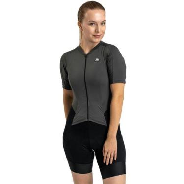 Imagem de Macaquinho ciclismo feminino Free Force Classic Invert 3DPro Cor:Cinza