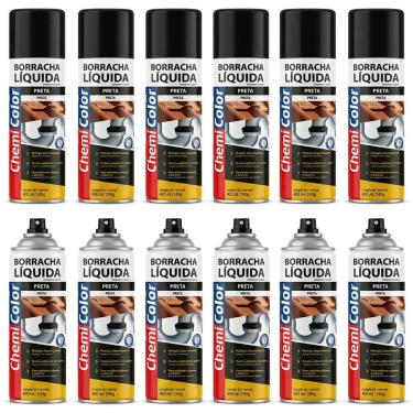 Imagem de Kit com 12un Borracha Líquida Chemicolor Preta 400ml