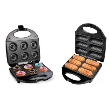 Imagem de Kit 2 Peças Maquina 6 Rosquinha Donut + Crepeira Suiço 220V - RAF