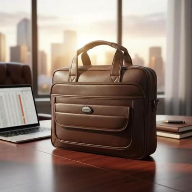 Imagem de Pasta Executiva Notebook Bolsa De Ombro Maleta Social Couro - Sami Com