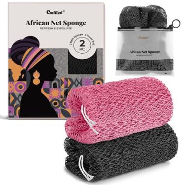 Imagem de Esponja de Banho CORATED Rede Africana Esfoliante Kit com 2
