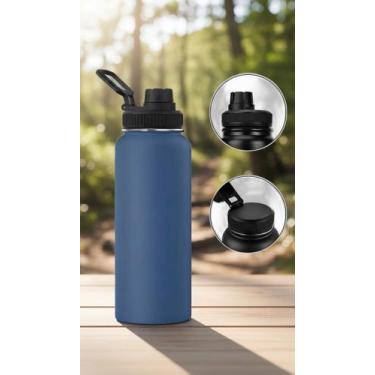 Imagem de Garrafa Térmica Aço Inox 1200ml Portátil Azul-Marinho - Congratulation