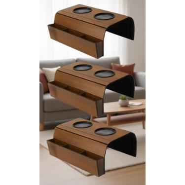 Imagem de Esteira Braço Sofá Porta Copos Kit 2un Caramelo - Congratulations Stor
