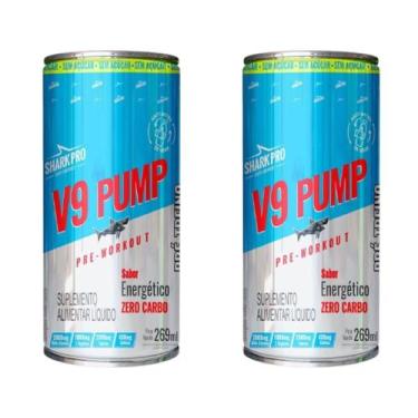 Imagem de Kit 2 v9 pump pre-treino drink energetico zero carbo e kcal sharkpro