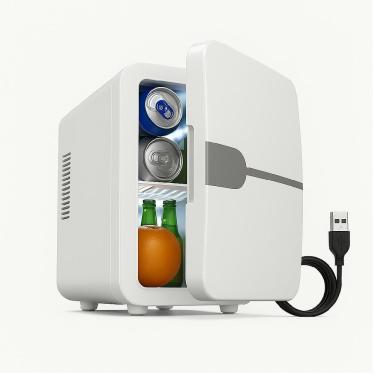 Imagem de Refrigerador com Função Quente e Frio Yeet Mini Geladeira 12v 4L Portátil Retro Frigobar Carro Casa Multiuso Branco