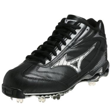 Imagem de Mizuno Chuteira de beisebol masculina Pro Mid G4, Preto/prata, 14