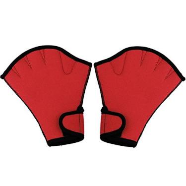 Imagem de Yajun Luvas de mergulho ajustáveis para adultos, 2 mm, neoprene, mergulho com snorkel, luvas antiarranhões para passeios de barco, surfe, esportes aquáticos, 1 par, vermelho, P (1517 cm)
