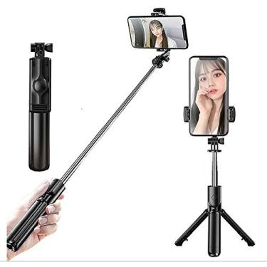 Imagem de selfie Stick Bluetooth 4.0 sem fio de liga de alumínio Selfie Stick Tripé monopé dobrável para câmera SmartPhones