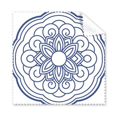 Imagem de Pano de limpeza chinês com padrão de flor azul para limpeza de óculos de limpeza 5 peças