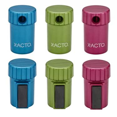 Imagem de X-ACTO Apontador de lápis manual magnético giratório, cores sortidas, 6 unidades