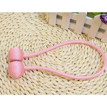 Imagem de Grampo de cortina de bola de pérola magnética, alça magnética com gancho de fecho, haste de cortina, acessórios de cortina, decoração de casa, t0209, rosa, 1 peça