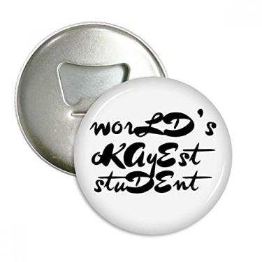 Imagem de World's Okayest Student Teacher Abridor de garrafas com ímã de geladeira emblema multifuncional