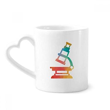 Imagem de Caneca com estampa de microscópio de desenho animado química café cerâmica copo de coração de vidro