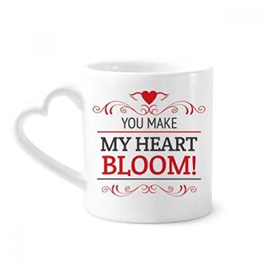 Imagem de You Make My Heart Bloom Caneca de Dia dos Namorados Café Cerâmica Copos Copo de Coração de Vidro
