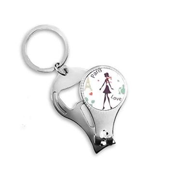 Imagem de Torre Eiffel Paris Lady França Ponto de Alicate de unha Chaveiro Abridor de Garrafas Cortador