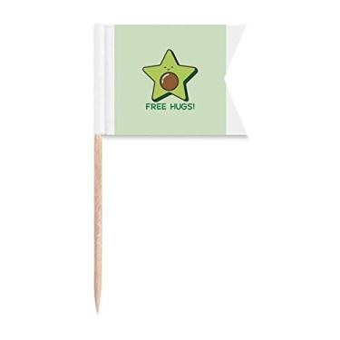 Imagem de Abacate Pentagrama Core Art Deco Presente Fashion Palito Bandeiras Marcação para Bolo Festa Prato de Queijo