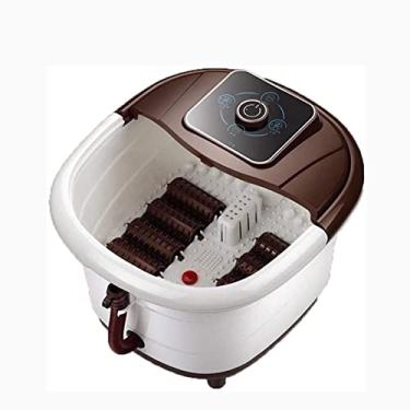 Imagem de Massageador de banho para pés com rolos de massagem Shiatsu automático e rolo de milho e bolhas de calor multimodo, pedra de pedicure automática, vibração de controle de temperatura e luz vermelha