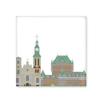 Imagem de Decalque brilhante de azulejo de cerâmica com desenho de prédios de cidade e monumentos do Canadá