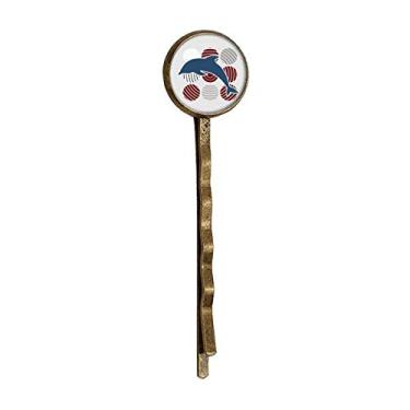 Imagem de Chapéu de cabelo de metal retrô com desenho de círculo de golfinho