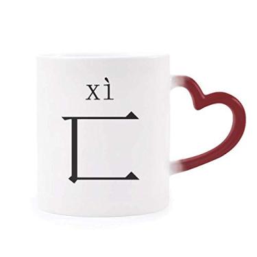 Imagem de Componente do personagem chinês xi Caneca sensível ao calor Copo de grés que muda de cor vermelha