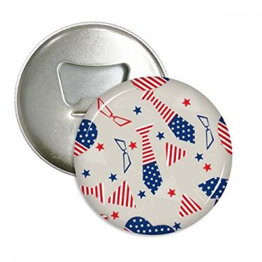 Imagem de Emblema multifuncional com emblema de ímã de geladeira e abridor de garrafa com estrela de vidro da bandeira dos EUA