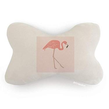 Imagem de DIYthinker Almofada para decoração de pescoço com estampa de flamingo, rosa para carro, almofada para apoio de cabeça