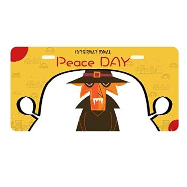 Imagem de DIYthinker Placa de licença feliz fantasma Halloween feiticeiro fear decoração de carro dia da paz