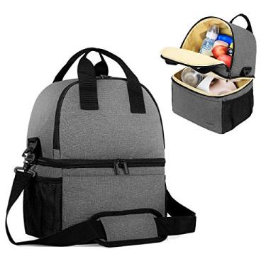 Imagem de Bolsa para bomba de leite materno Teamoy com compartimento refrigerador para bomba de amamentação, bolsa térmica, garrafas de leite materno e mais, bolsa de bombeamento de camada dupla