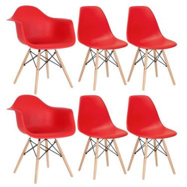 Imagem de Conjunto 2 X Cadeiras Eames Daw Com Braços + 4 Cadeiras Eiffel Dsw - L