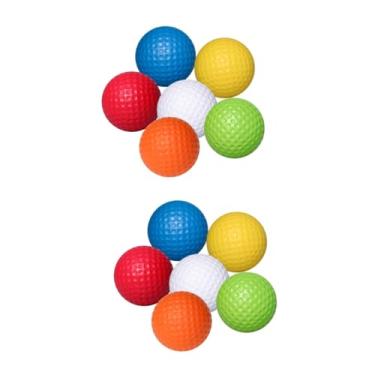 Imagem de YARNOW 12 Peças Bolas De Golfe Vermelhas Treinamento De Golfe Bolas De Golfe Amarelas Bola De Golfe Macia Praticar Bola Bolas Para Golfe Interior Bolas De Vôo Brinquedo Pu Cara Simulador