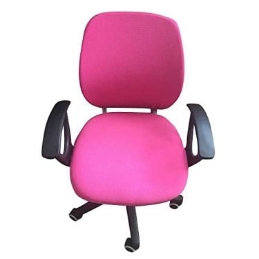 Imagem de Capa flexível para cadeira de computador capa giratória para cadeira de escritório - capas de cadeira universal protetoras e extensíveis capa de cadeira giratória elástica (rosa)