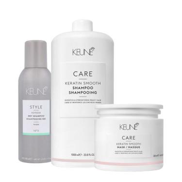 Imagem de Kit Keune Care Keratin Smooth Shampoo Litro Máscara E Style Dry Nº11 (