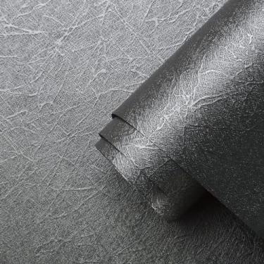 Imagem de GloryTik Papel de parede autoadesivo removível com textura de seda 43 x 48 cm, papel de parede texturizado de seda espesso para decoração de armário de sala de estar