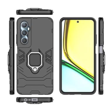 Imagem de Kukoufey Capa compatível com Realme C65 4G, suporte magnético para carro compatível com Realme C65 4G RMX3910 capa preta