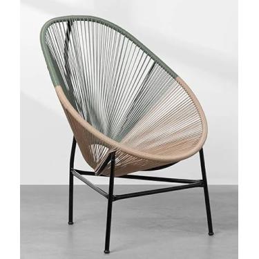 Imagem de Poltrona Acapulco com Estrutura Preta - Fendi e Verde Oliva