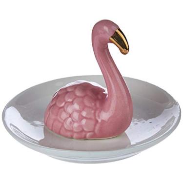 Imagem de Flamant Adorno 10 * 8cm Ceramica Rosa/dour Cn Flamingo Gs Internacional Único