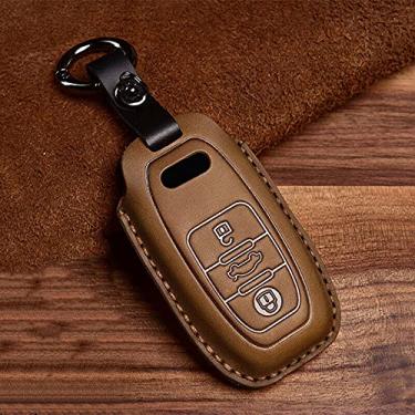 Imagem de YJADHU Chaveiro de couro masculino feminino chaveiro capa de chave de carro suporte de carro, apto para Audi A1 A3 A4 A5 Q7 A6 C5 C6,1
