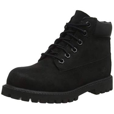 Imagem de Timberland Botas infantis impermeáveis premium de 15 cm para crianças, Nobuck preto, 21